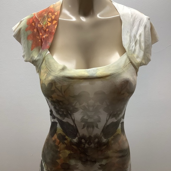 Alchemic Size Small Long Shirt/Mini Dress with Floral Sublimation Print. - Picture 4 of 7